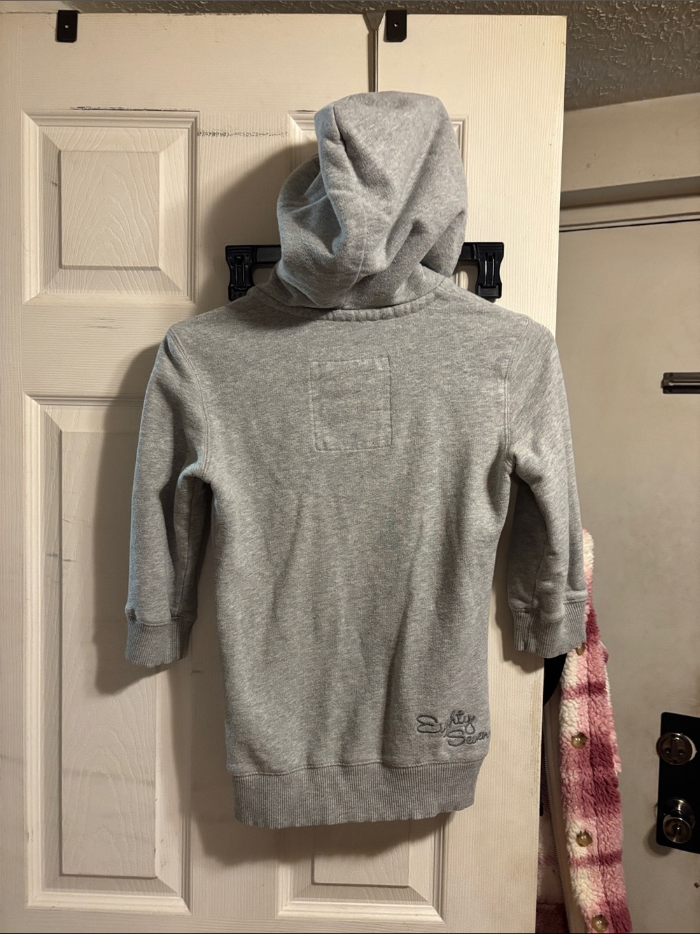Aeropostale Gray NY Zip Hoodie with White Drawstrings - Picture 10 of 10